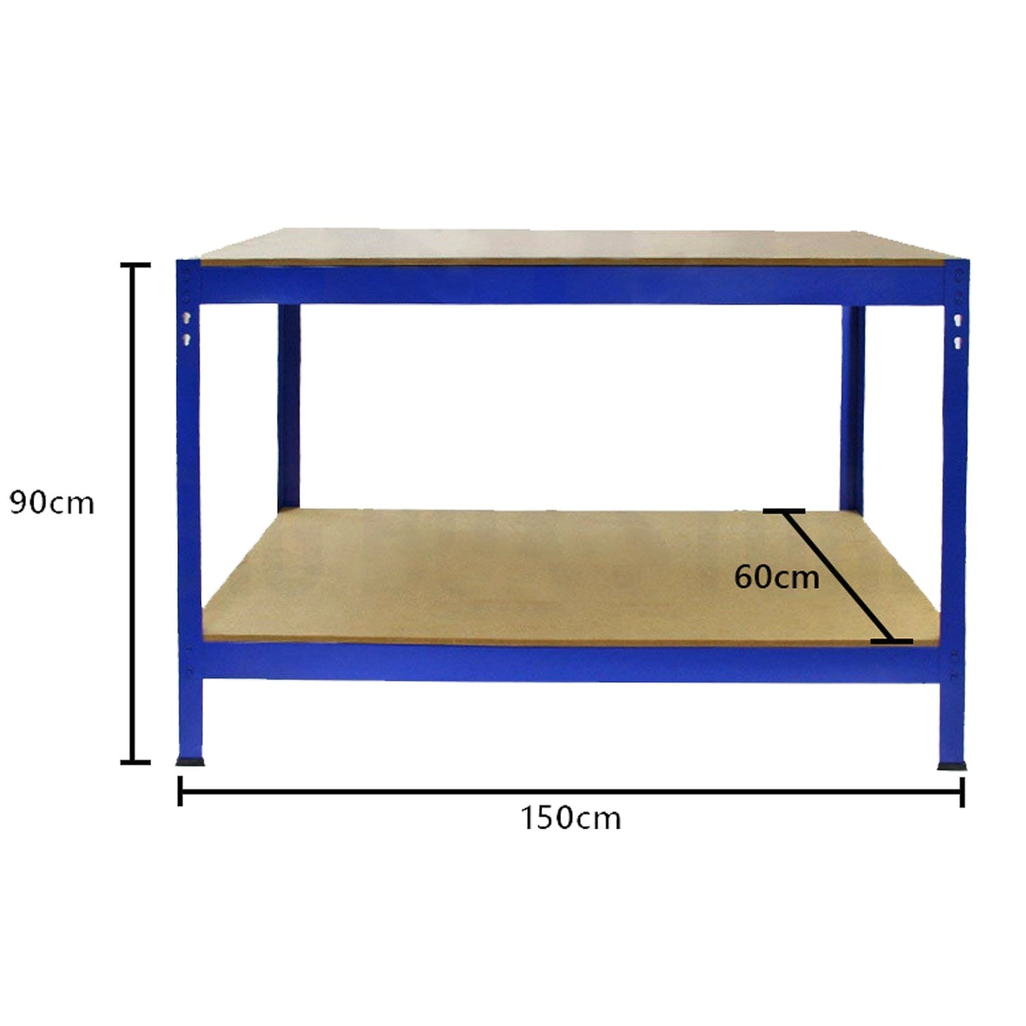 Heavy Duty Workbench Shelving Rack Storage Garage Warehouse Racking 2 Tier