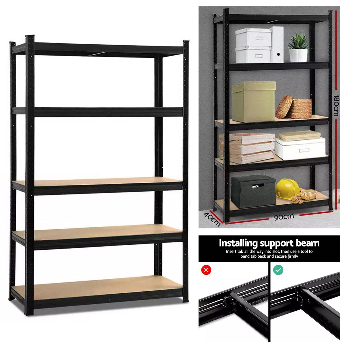 Premium Garage Storage Shelves Warehouse Racking Rack Shelving Steel Metal Shelves 1.8m