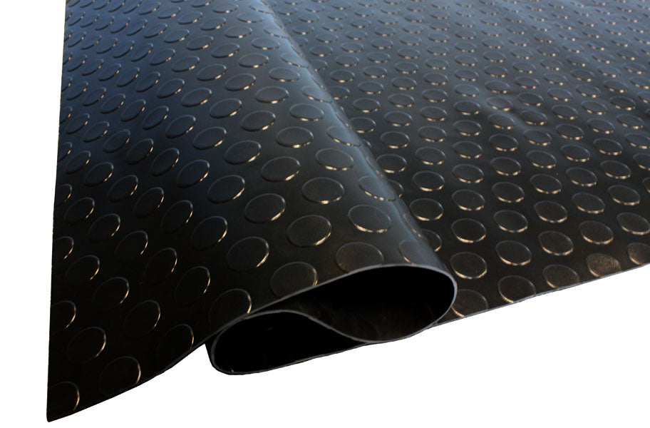 Nonslip Heavy Duty Kennel Flooring Round Dot Rubber Matting Black