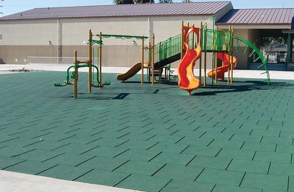 Playground Safety Tiles Green