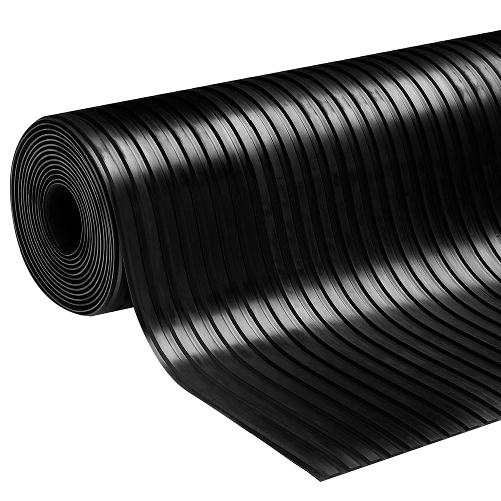 Non Slip Anti Fatigue Rubber Wide Ribbed Industrial Commercial Grade Mat