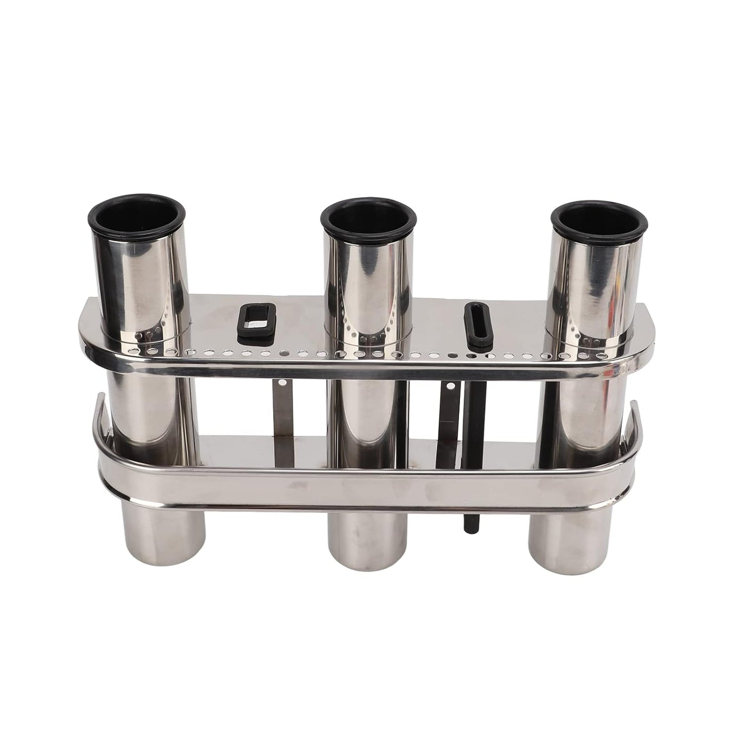 Fishing Rod Holder 3 Tubes Linked Rod Rack Holder Organizer Stainless Steel Portable Boat Accessories