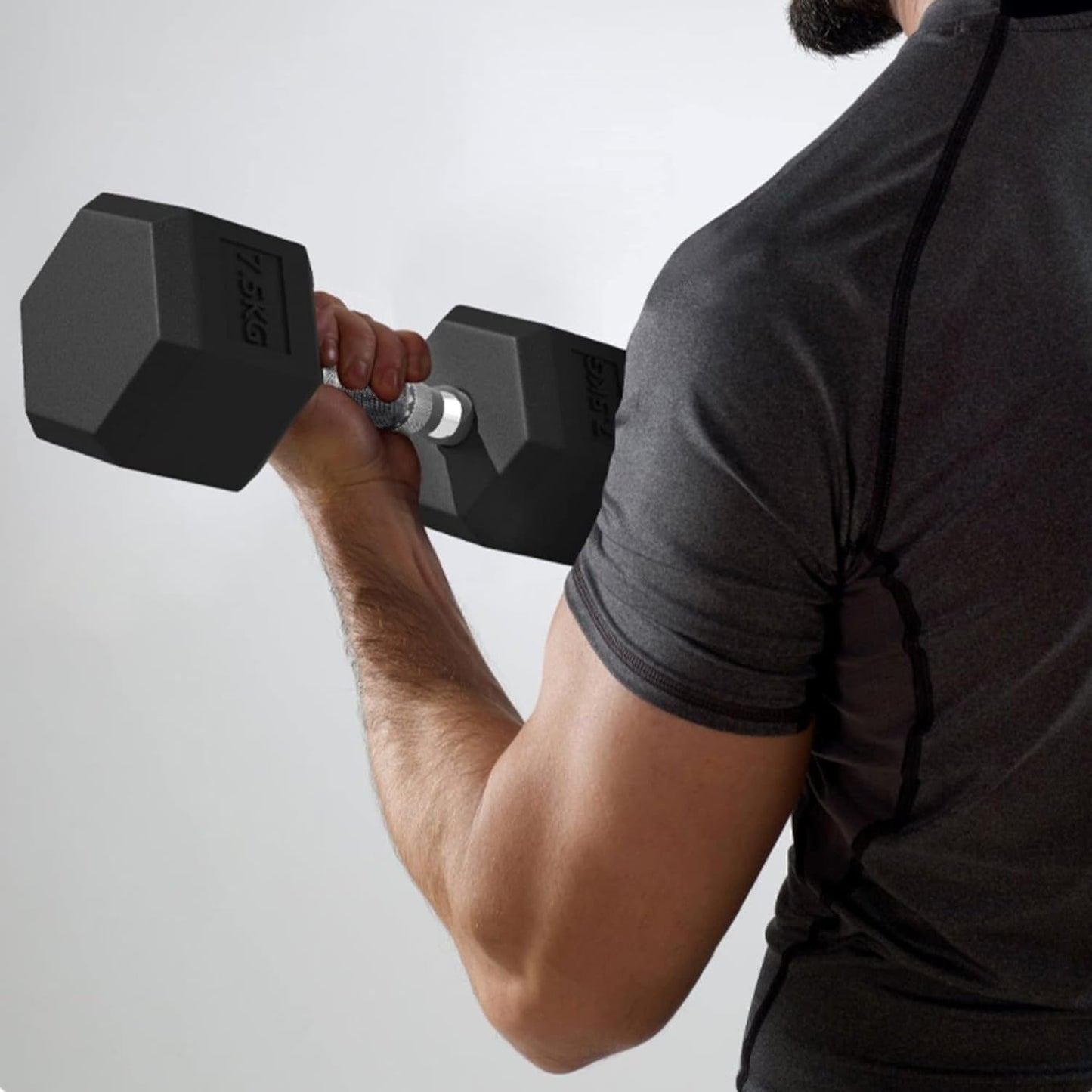 Home Fitness Dumbbell Equipment with Curved Embossed Handle for Strength Training
