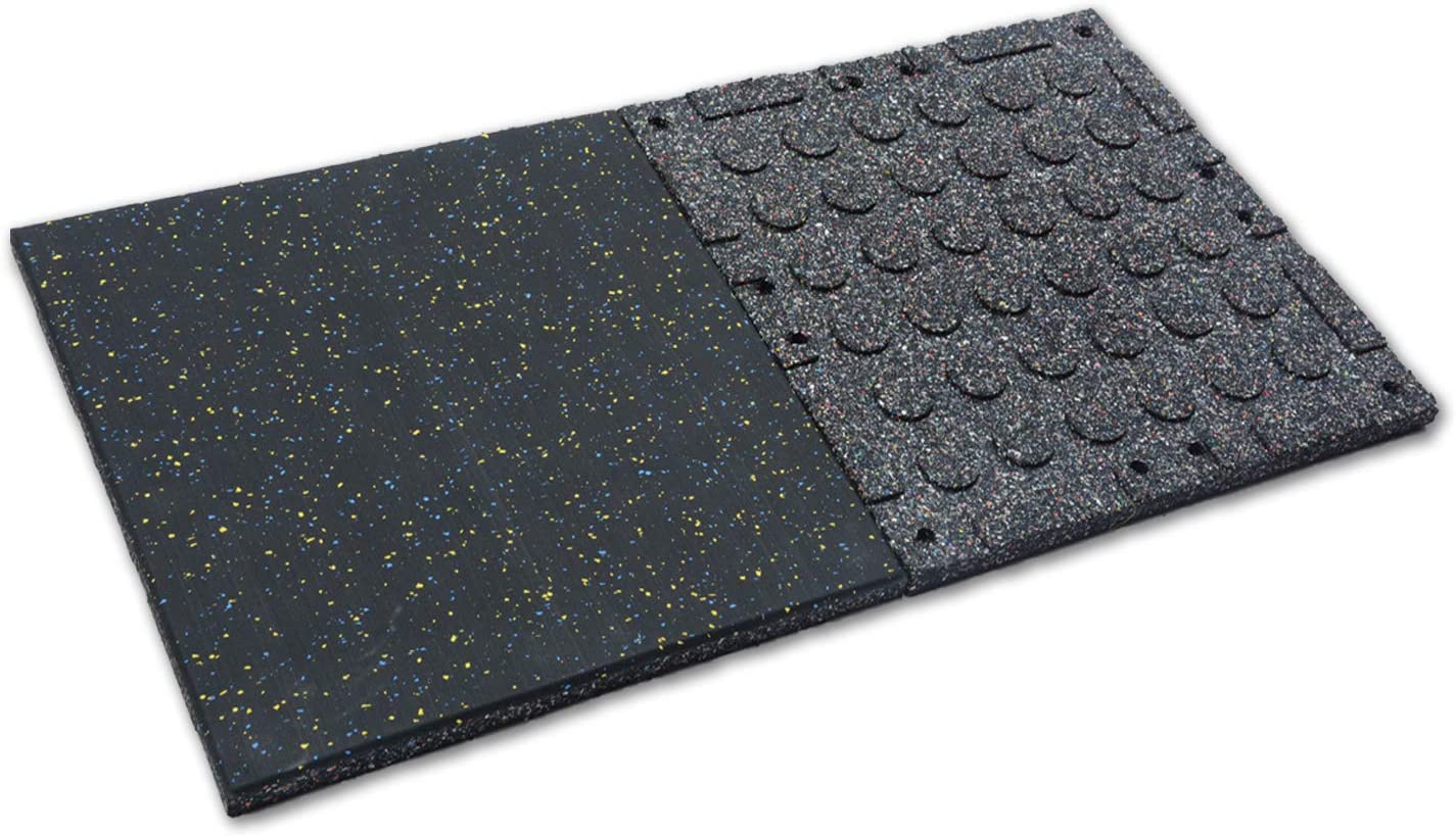 4 Pcs Set Gym Floor Tiles Rubber Gym Mats with 12 Buckles