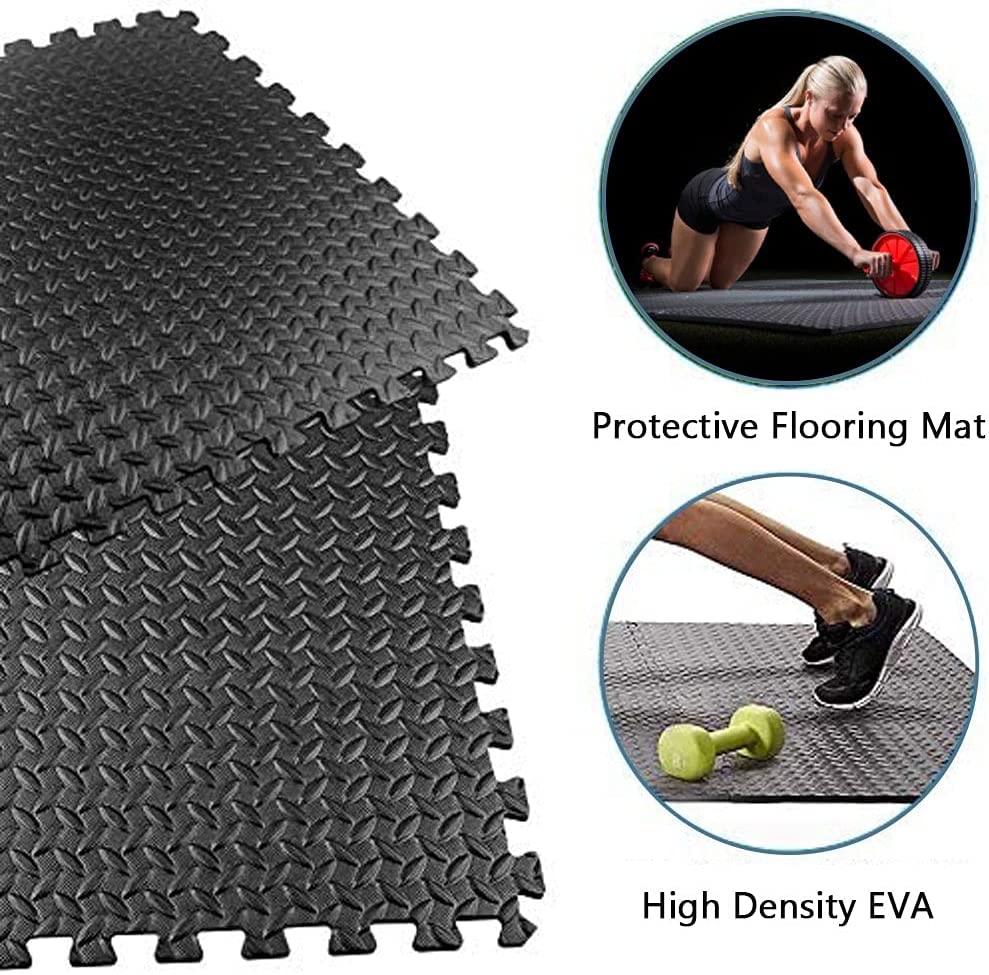 Eva Garage Tiles & Exercise Mat with EVA Foam Interlocking Tiles Six tiles