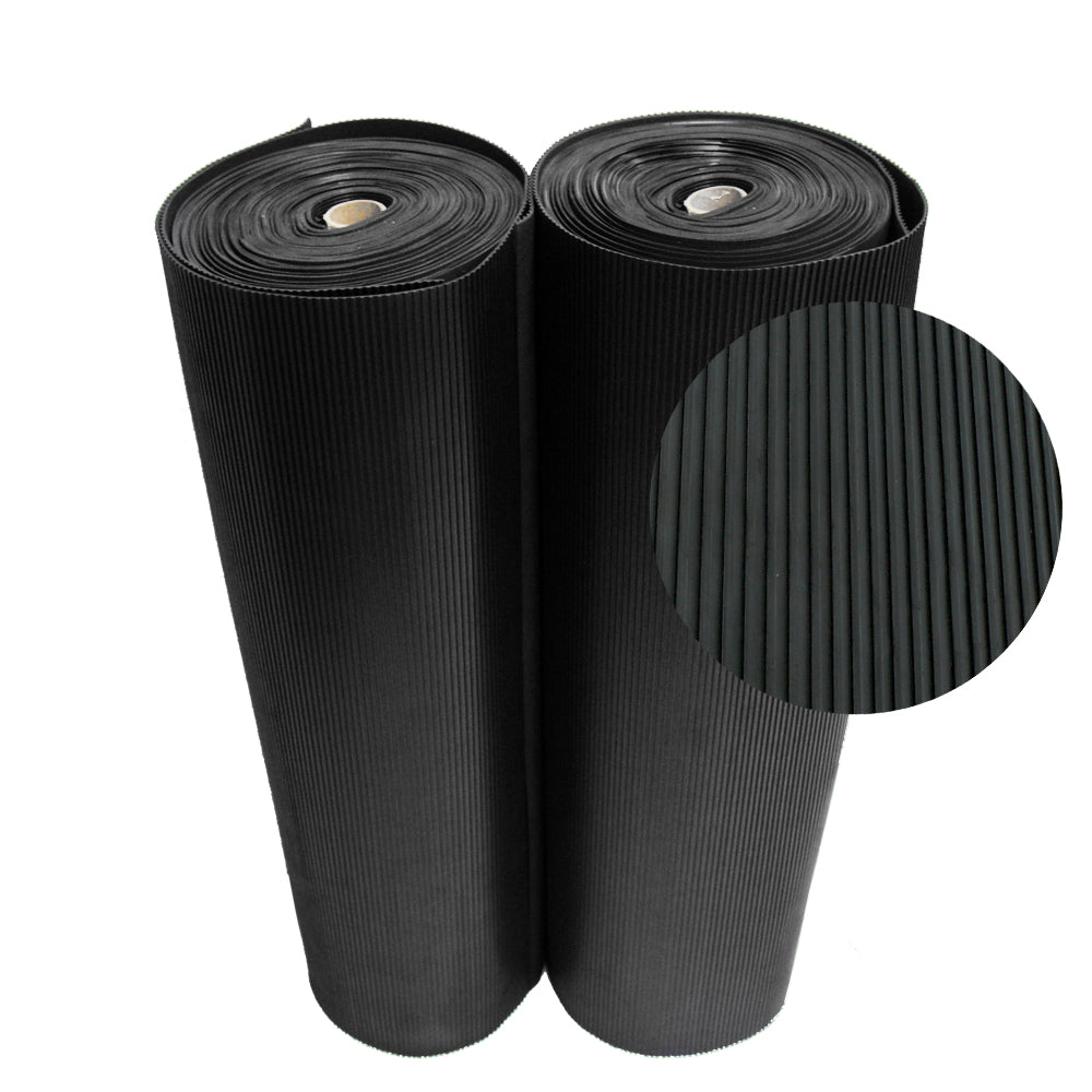 Heavy Duty Non Slip Fine Rib Rubber Matting Flooring