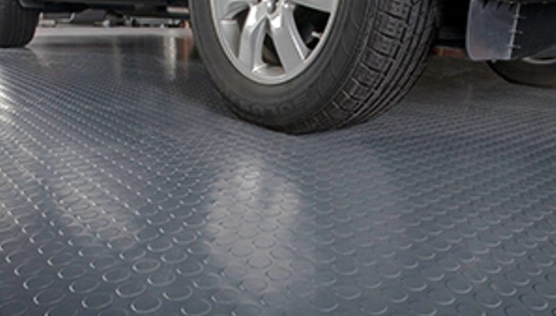 Heavy Duty Coin Pattern Rubber Matting Black Mat Anti Slip Garage Flooring