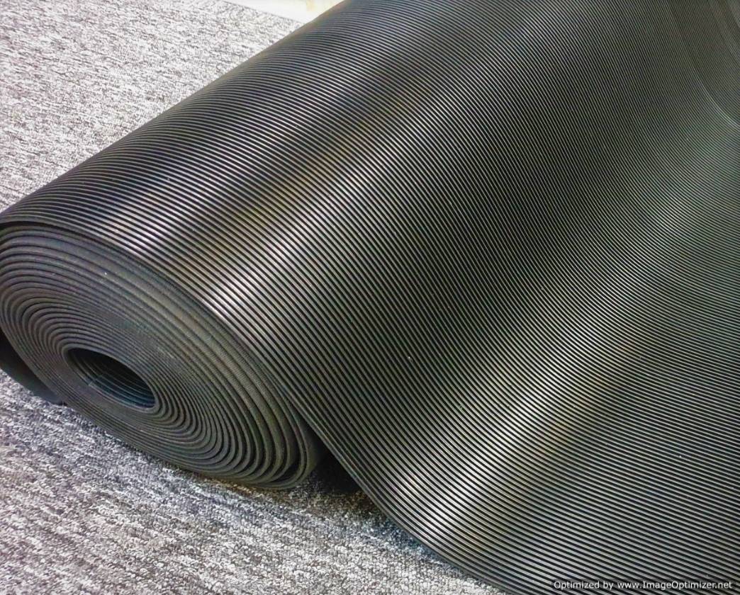Heavy Duty Non Slip Kennel Fine Rib Rubber Matting Flooring