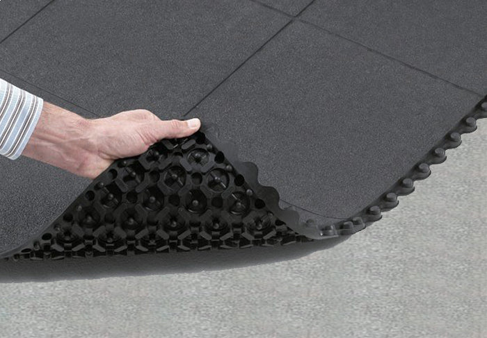 Interlocking Rubber Kennel Floor Tile with Solid Top