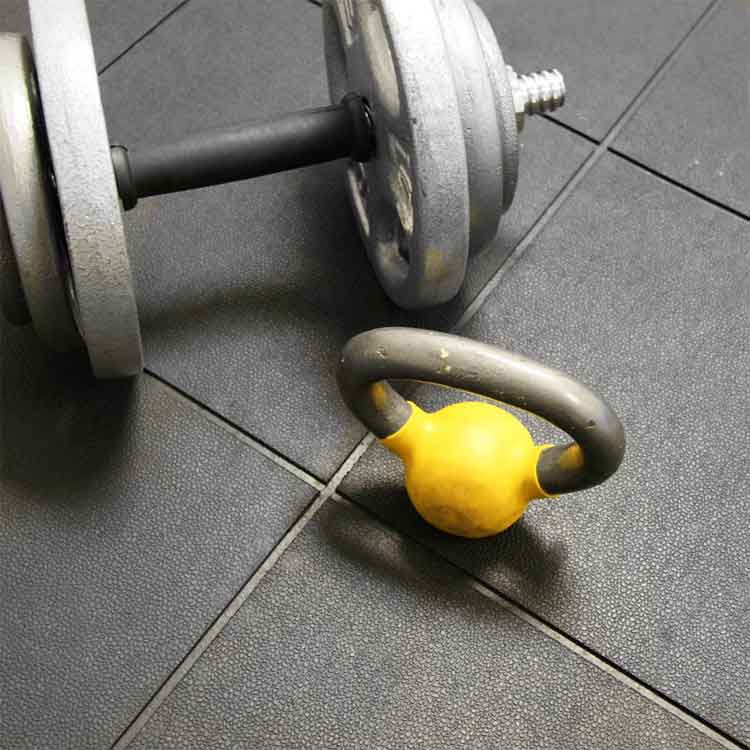 Interlocking Rubber Gym Tile with Solid Top