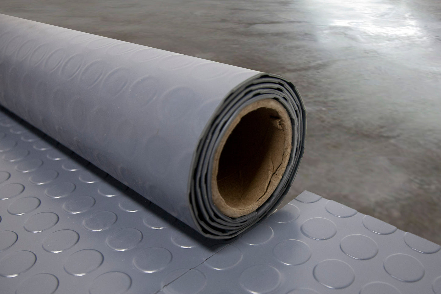 Garage Heavy Duty Nonslip Round Dot Flooring Coin Pattern Flooring Grey