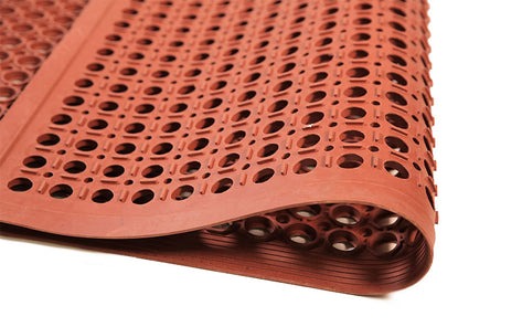 Non Slip Bevelled Rubber Entrance Mats with Holes Safety Entrance Mats