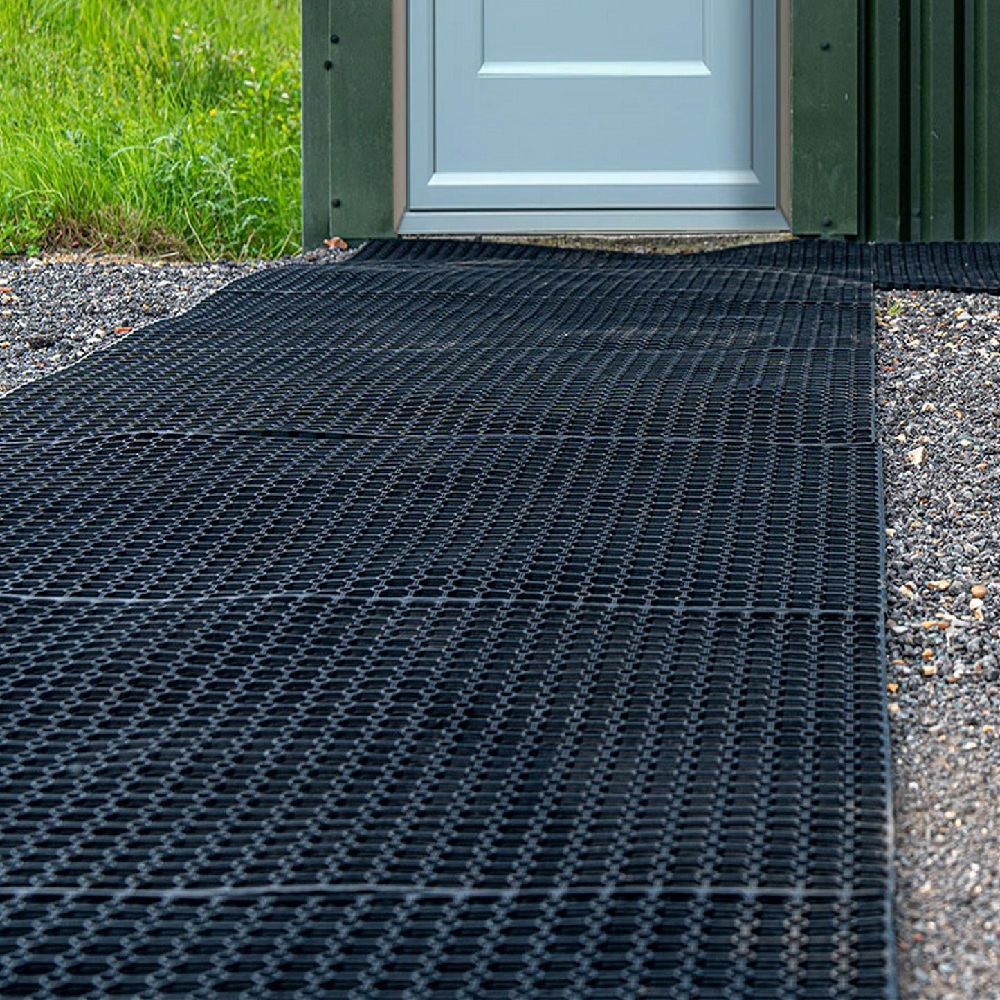 Heavy Duty Entrance Rubber Mat with Holes Non-Slip Weatherproof Outdoor Entrance Mat