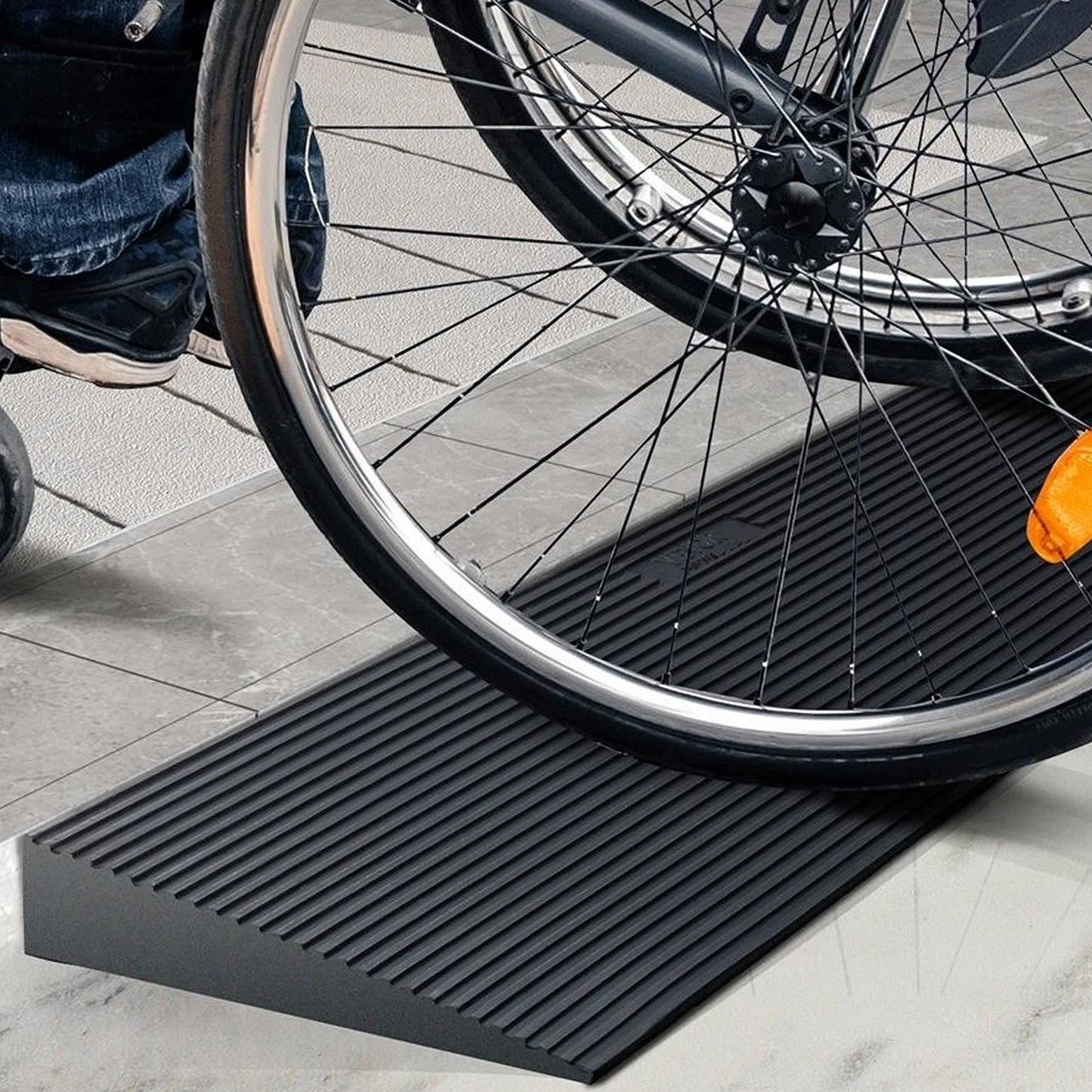 High Quality Rubber Wheelchair Ramp Threshold Door Ramp 8mm High Indoor & Outdoor