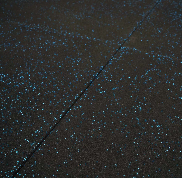 Galaxy Gym Flooring Tiles Black with Blue Fleck
