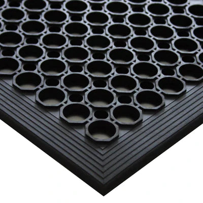 Non Slip Bevelled Rubber Entrance Mats with Holes Safety Entrance Mats