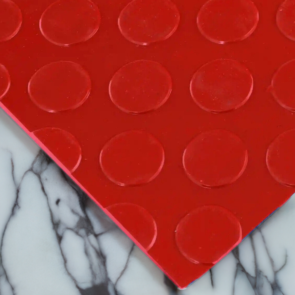 Anti Slip Round Dot Pattern Mat Red