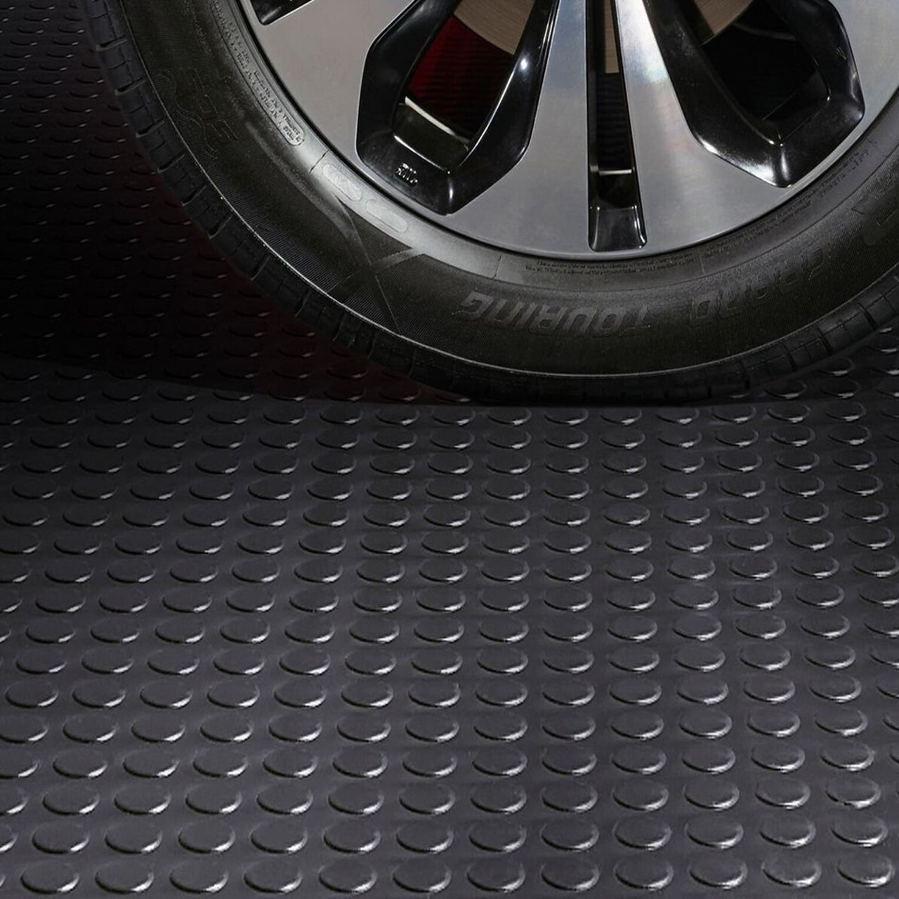 Garage Flooring Coin Pattern Rubber Matting Black Mat Anti Slip Garage Matting