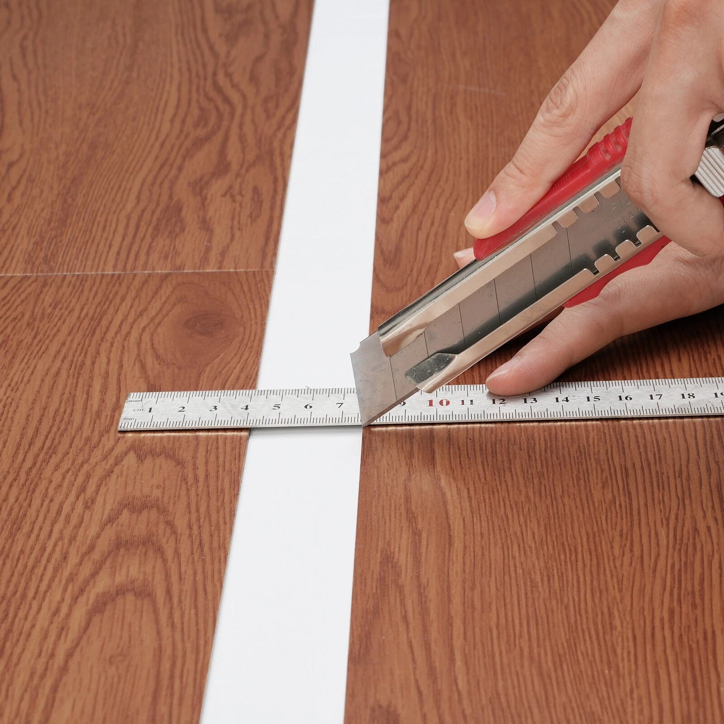 Vinyl Self Adhesive Floor Tiles Deep Brown Wood Grain 36 PCS Peel Stick Design