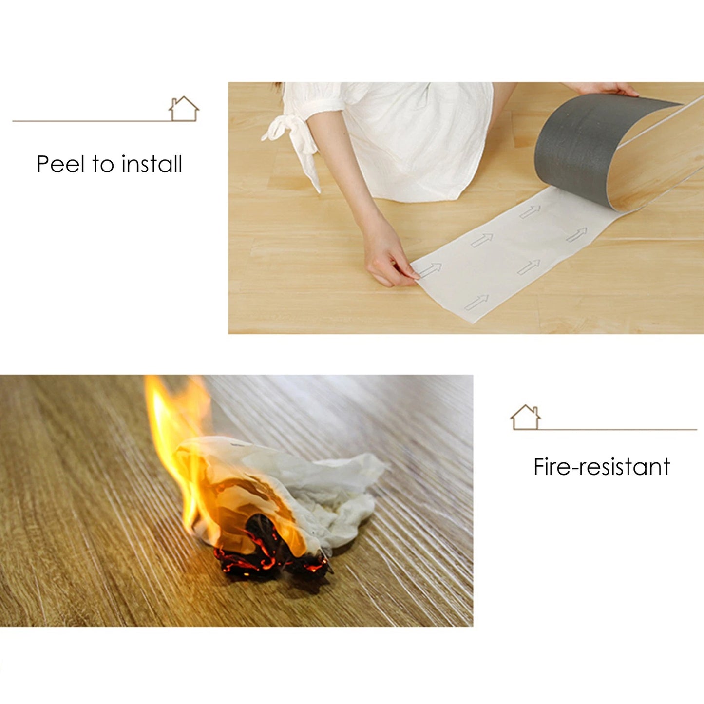 Premium Self Adhesive PVC Vinyl Floor Tiles Flooring Like Real Wood Planks 16pcs Peel and Stick