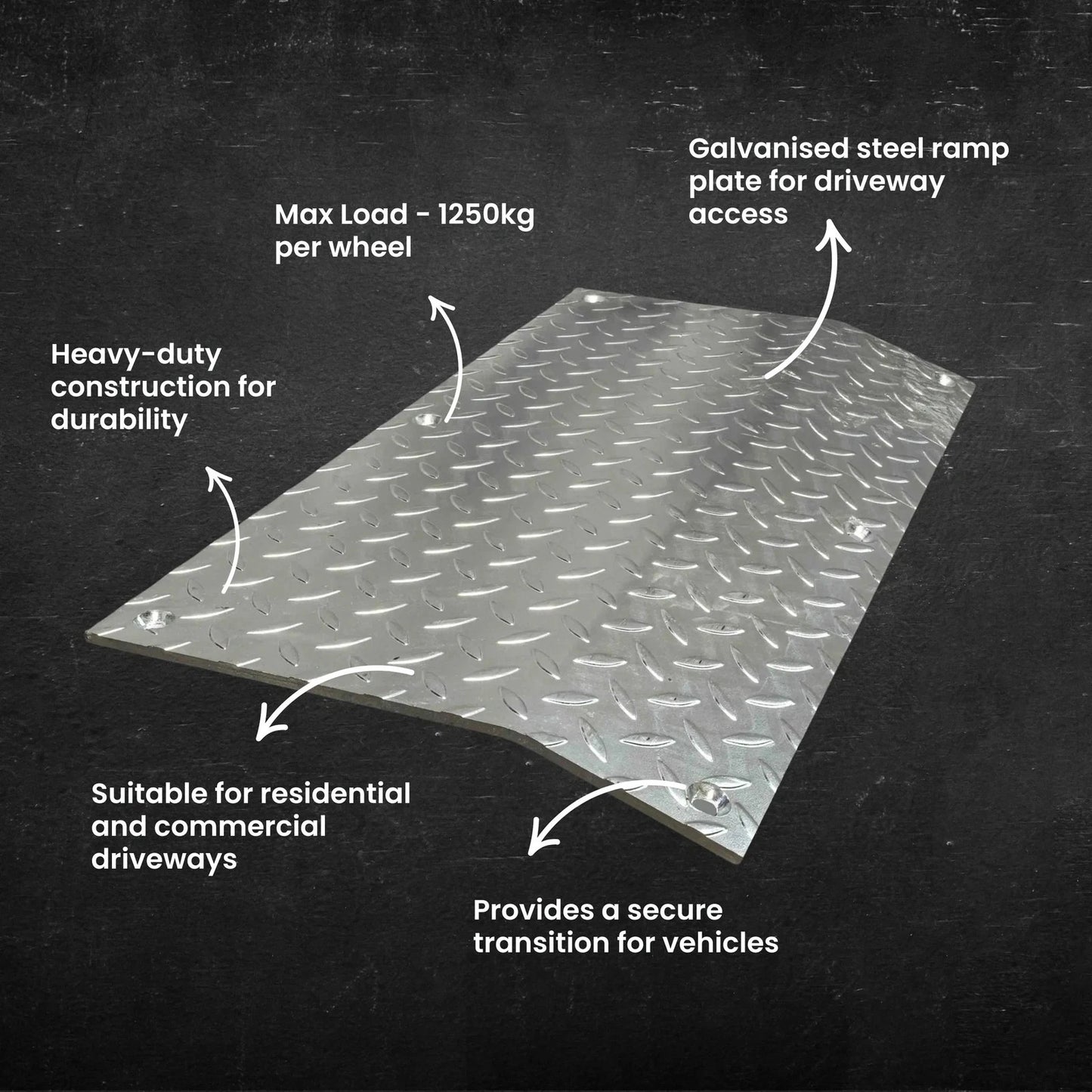 Commercial Kerb Ramp Steel Plate Galvanised Steel Driveway Kerb Ramp Plate