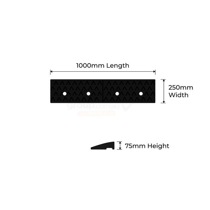 Heavy Duty Rubber Kerb Ramp Black Heavy For Cars Trucks and Forklifts