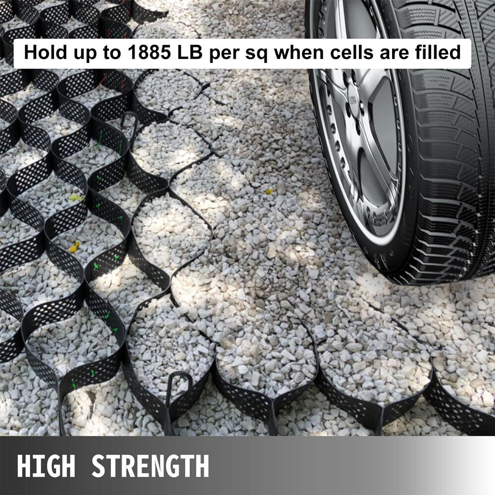 Gravel Ground Grid Expansion Foldable Driveway Stabilization Geo Grids Tensile Black