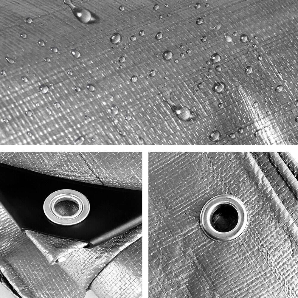 UV Resistant Premium Grade Silver Tarpaulin Waterproof Cover Shelter Weatherproof Tarp