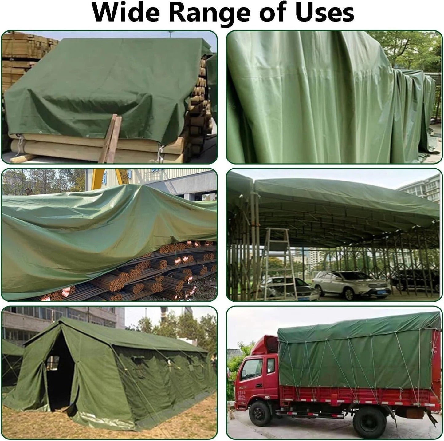 Commercial Tarpaulin Canvas Tarp Multi Use Garden Tarpaulin with Free Rope