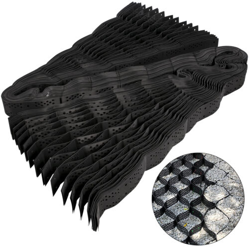 Gravel Ground Grid Expansion Foldable Driveway Stabilization Geo Grids Tensile Black