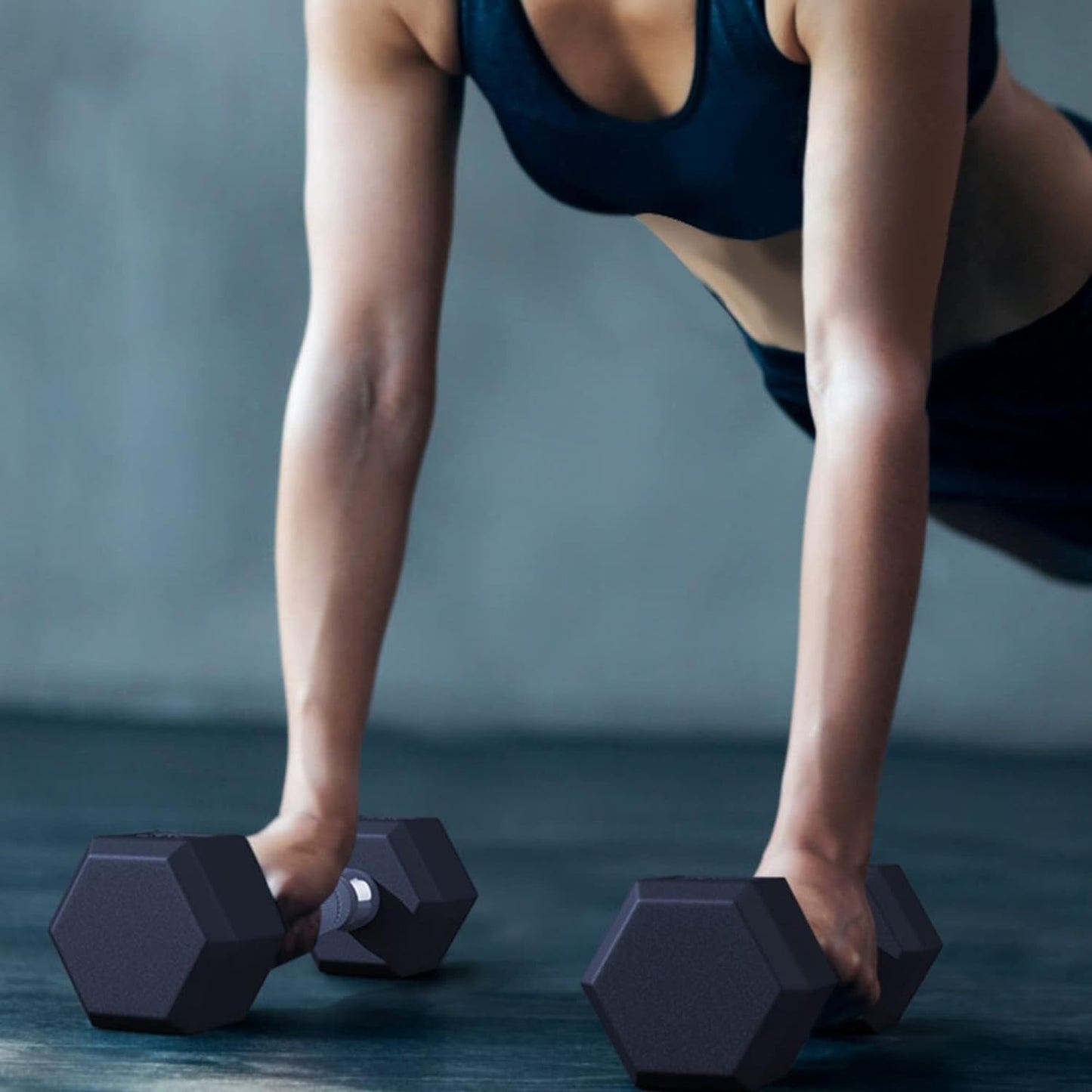 Rubber Hex Dumbbell Fitness Home Gym Exercise Strength Dumbbell Weight Rubber Encased Silent