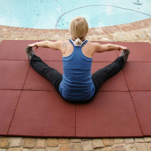 Heavy Duty Gym Tiles Terracotta Red 1m x 1m x 15mm