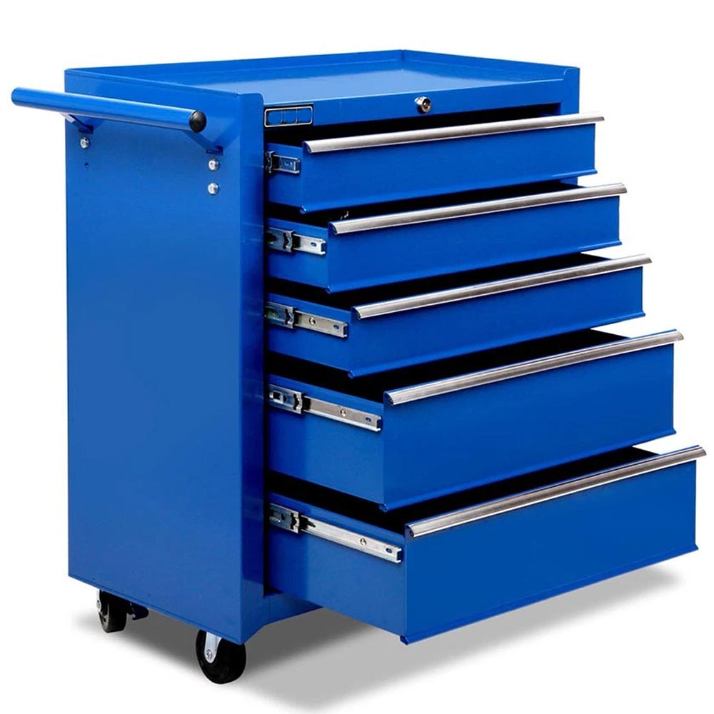 Garage 5 Drawers Tool Box Steel Garage Storage Toolbox Castor Wheels Toolbox