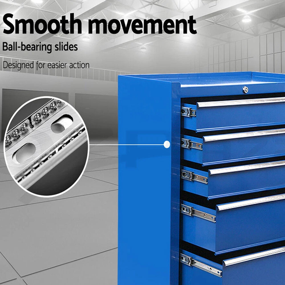 Garage 5 Drawers Tool Box Steel Garage Storage Toolbox Castor Wheels Toolbox