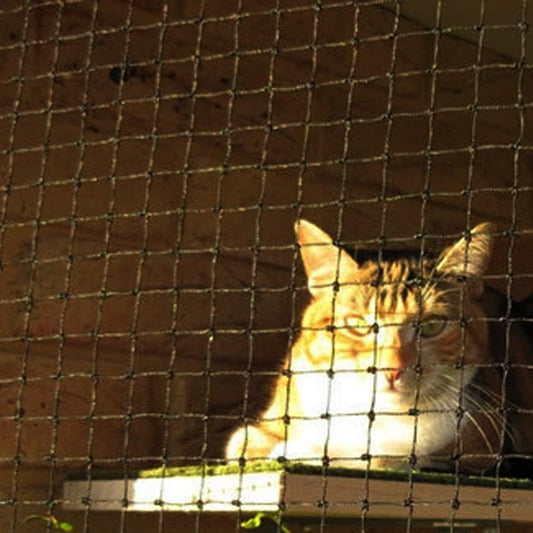 Premium Grade Black Cat Enclosure Netting Reinforced Edges 3m x 10m Outdoor Enclosure Mesh