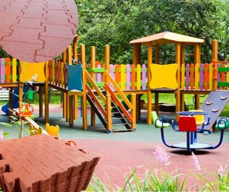 Playground Rubber Pavers for Parks and Garden