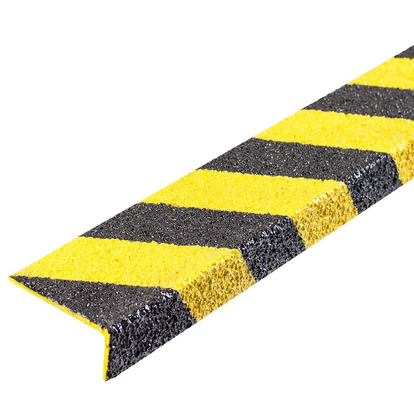 Heavy Duty GRP Stair Tread Nosing Anti Slip Stair Nosing Black & Yellow 1.2m Long Premium Grade