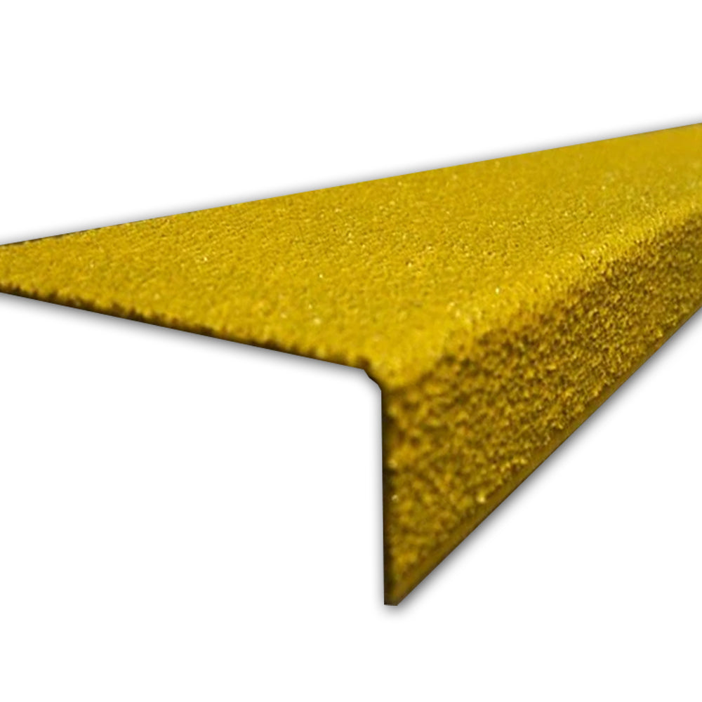 Premium Grade Anti Slip GRP Stair Nosing Heavy Duty Step Edge Protection Yellow 1.4m Long Pack of 4